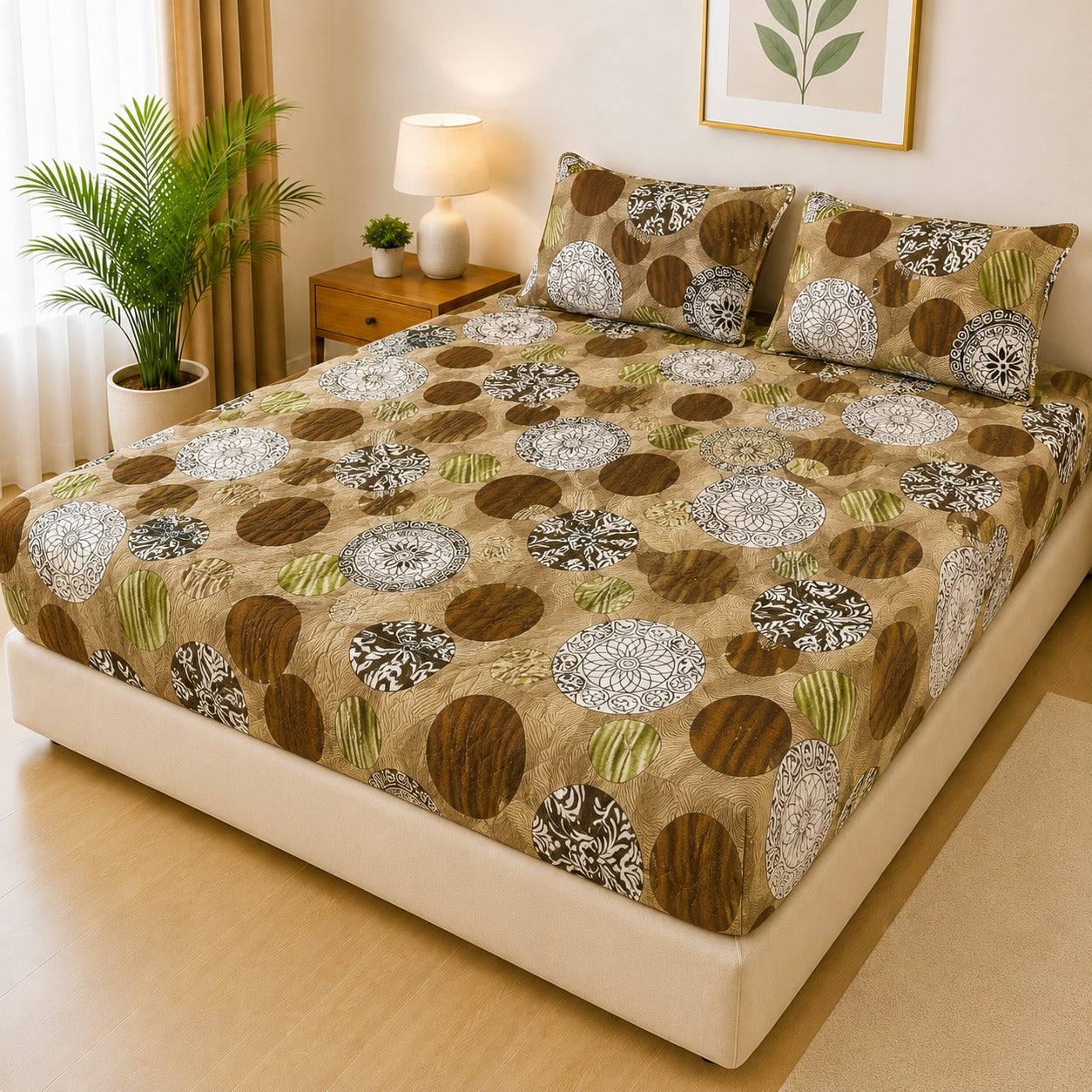 Printed 3 Piece's Quilted Bedsheets Set (100% Waterproof) New Arrivals! Luxury Bedsheet tm-CH05
